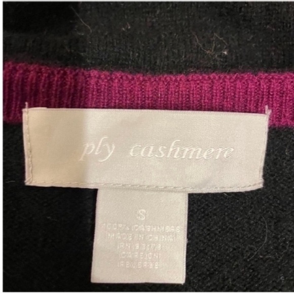Ply Cashmere Women’s Cashmere Black and Purple Knit Mini Dress S - Picture 3 of 7